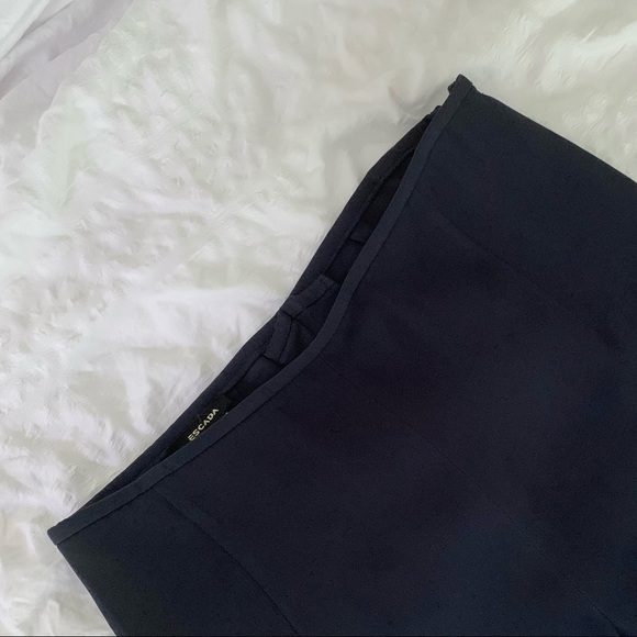 Escada Navy 100% Silk Wide Leg Pants - Picture 8 of 15